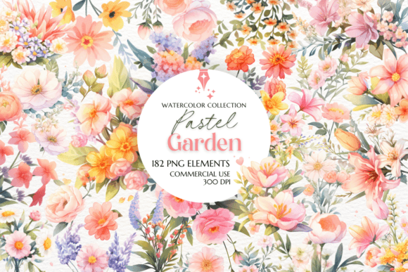 Download Pastel Garden Flowers Clipart Set - Premium Resources