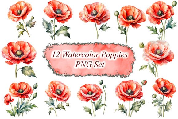 Download Watercolor Poppies Clipart PNG - Poppies clipart Collection