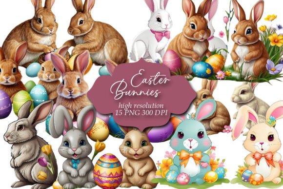 Download Easter Clipart, Easter Bunnies Clip Art - Premium Bundle