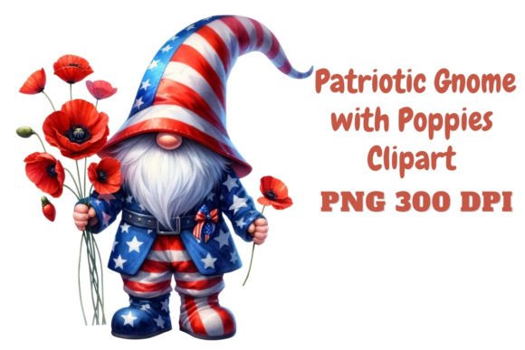 Download Patriotic Gnome with Poppies Clipart - Poppies clipart Collection